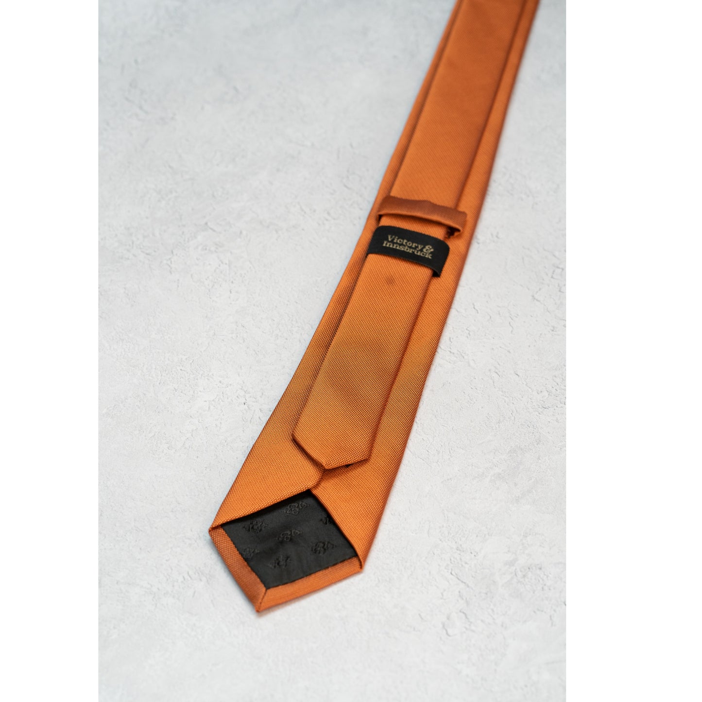 BOY'S BURNT ORANGE TEXTURED TIE & POCKET SQUARE