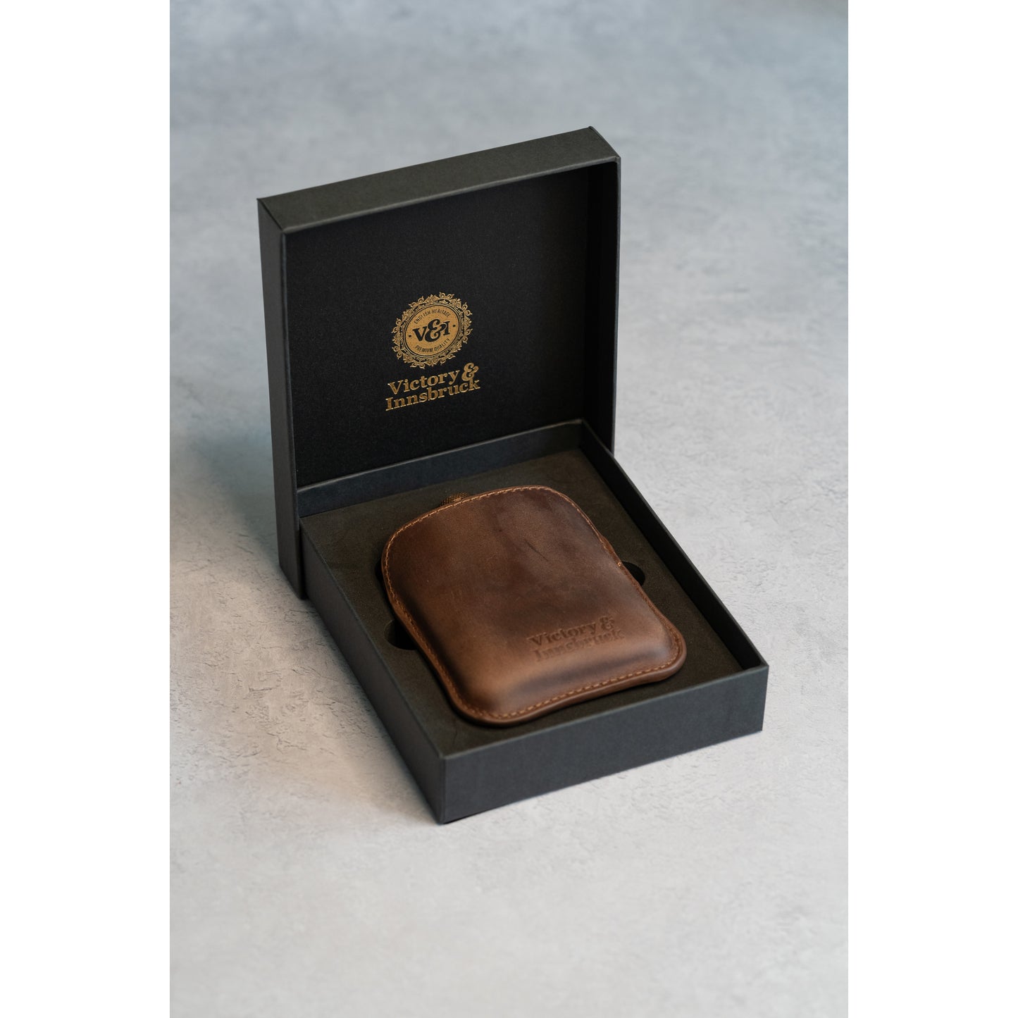 Full Grain Leather Cased Hip Flask | Full Brown Leather | Copper Flask