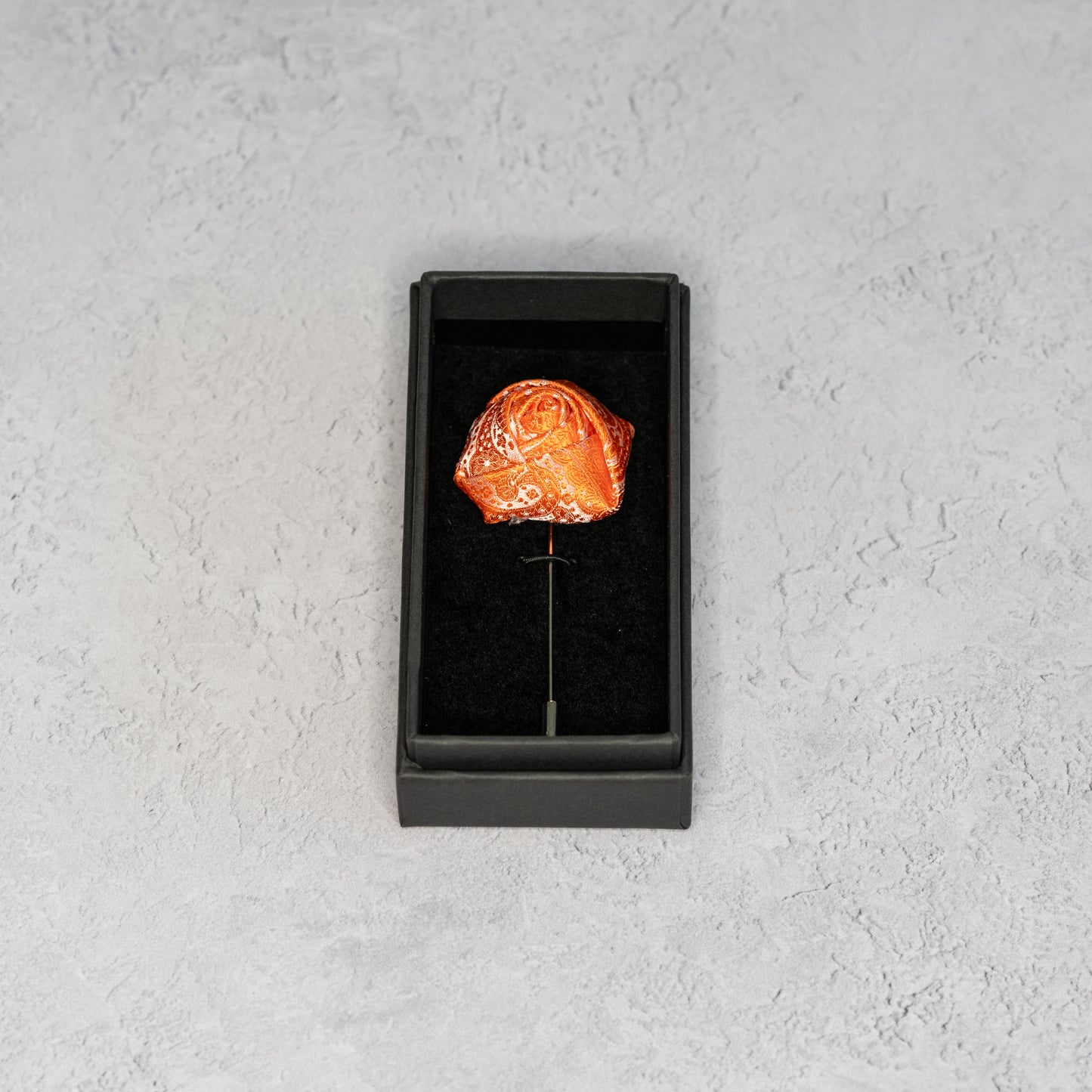 Coral Orange Paisley Floral Lapel Pin