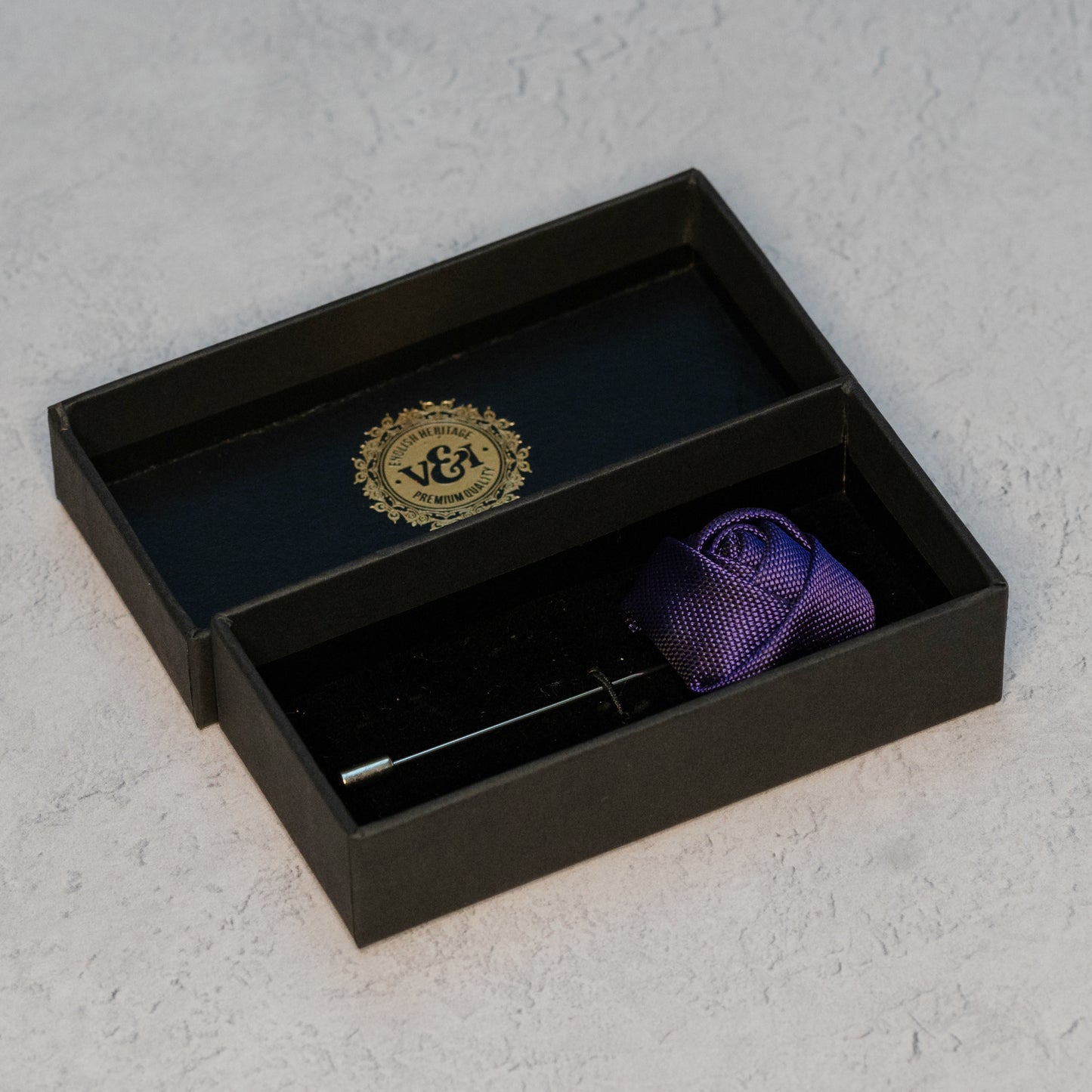Cadbury Purple Textured Floral Lapel Pin