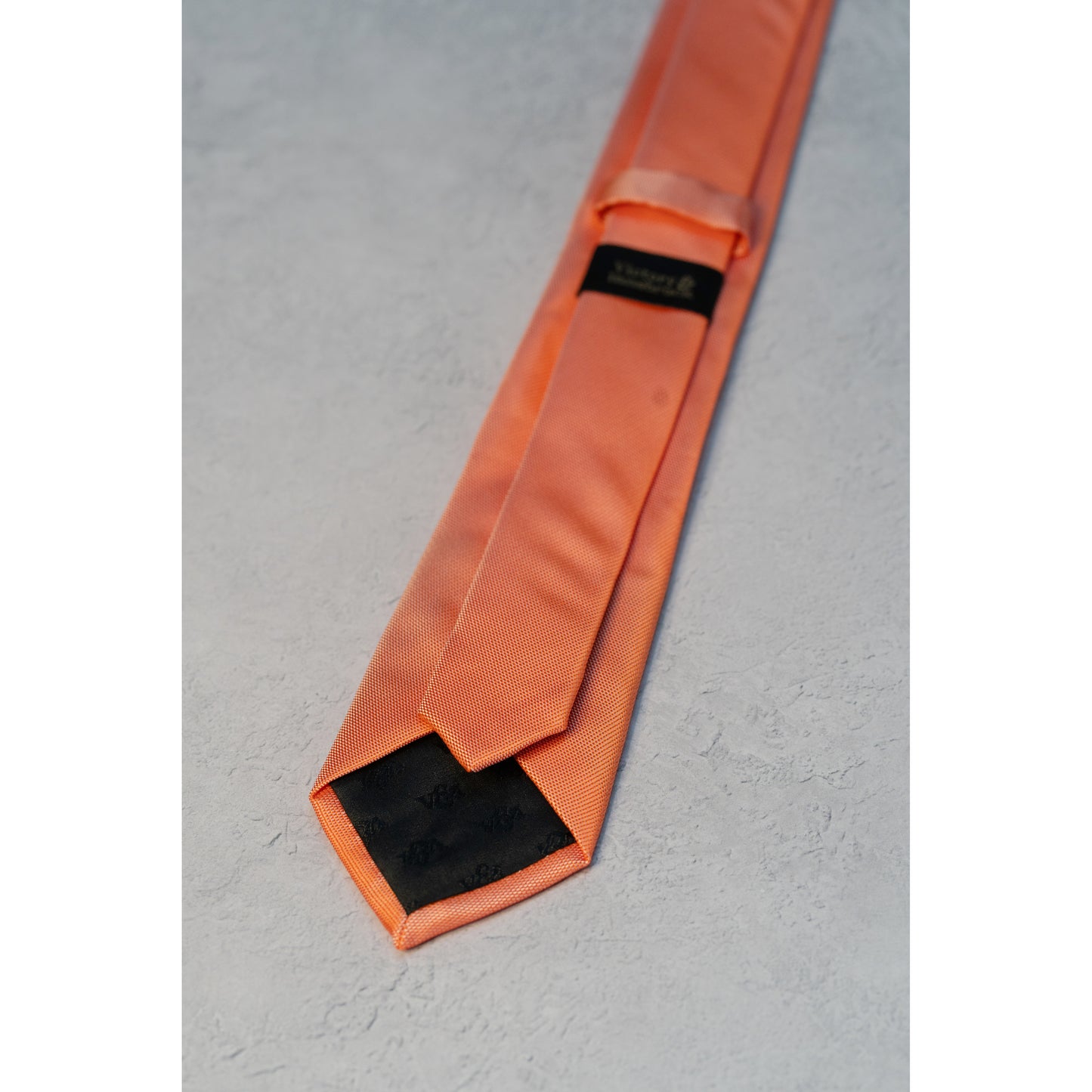 BOY'S CORAL ORANGE TEXTURED TIE & POCKET SQUARE