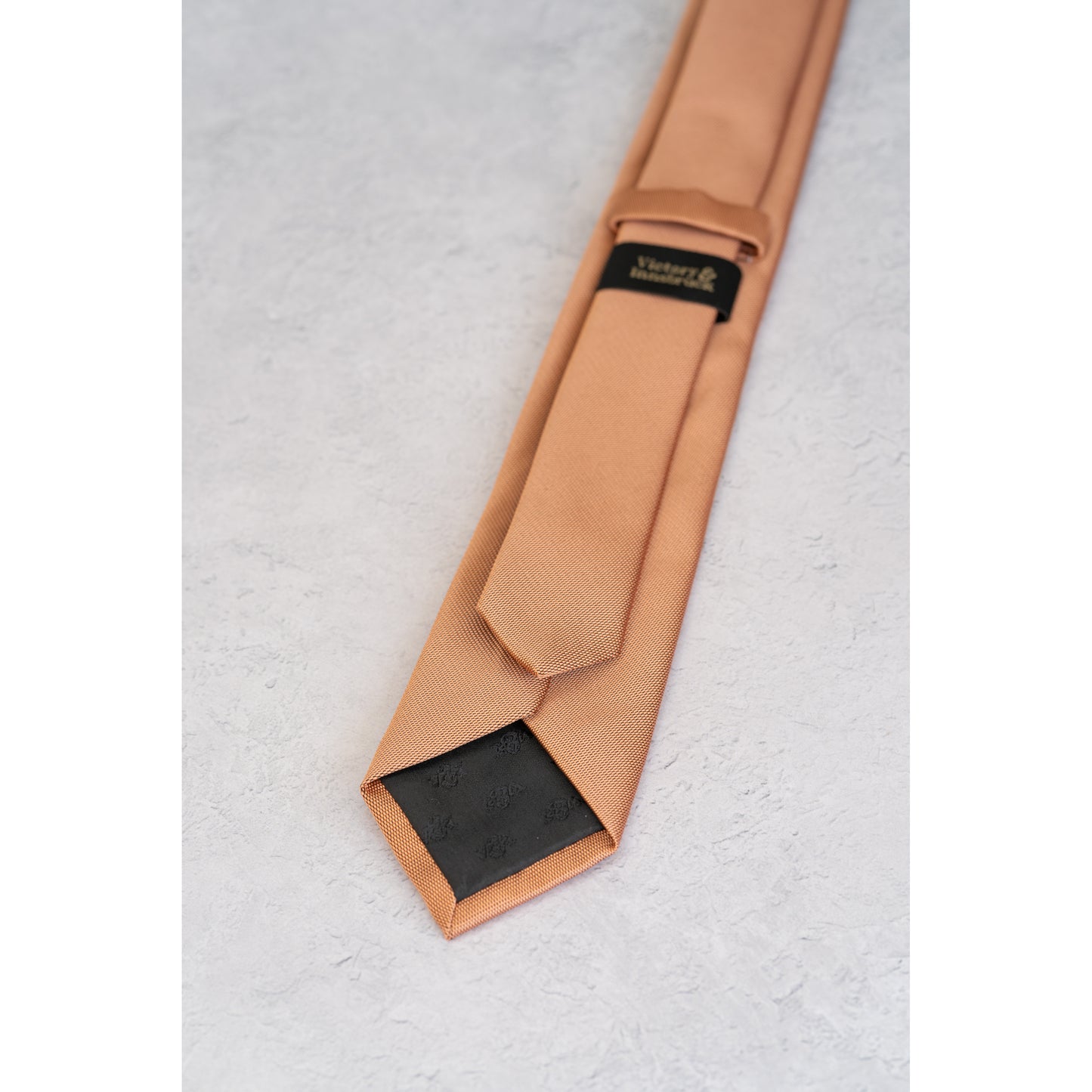 BOY'S BURNT PEACH TEXTURED TIE & POCKET SQUARE