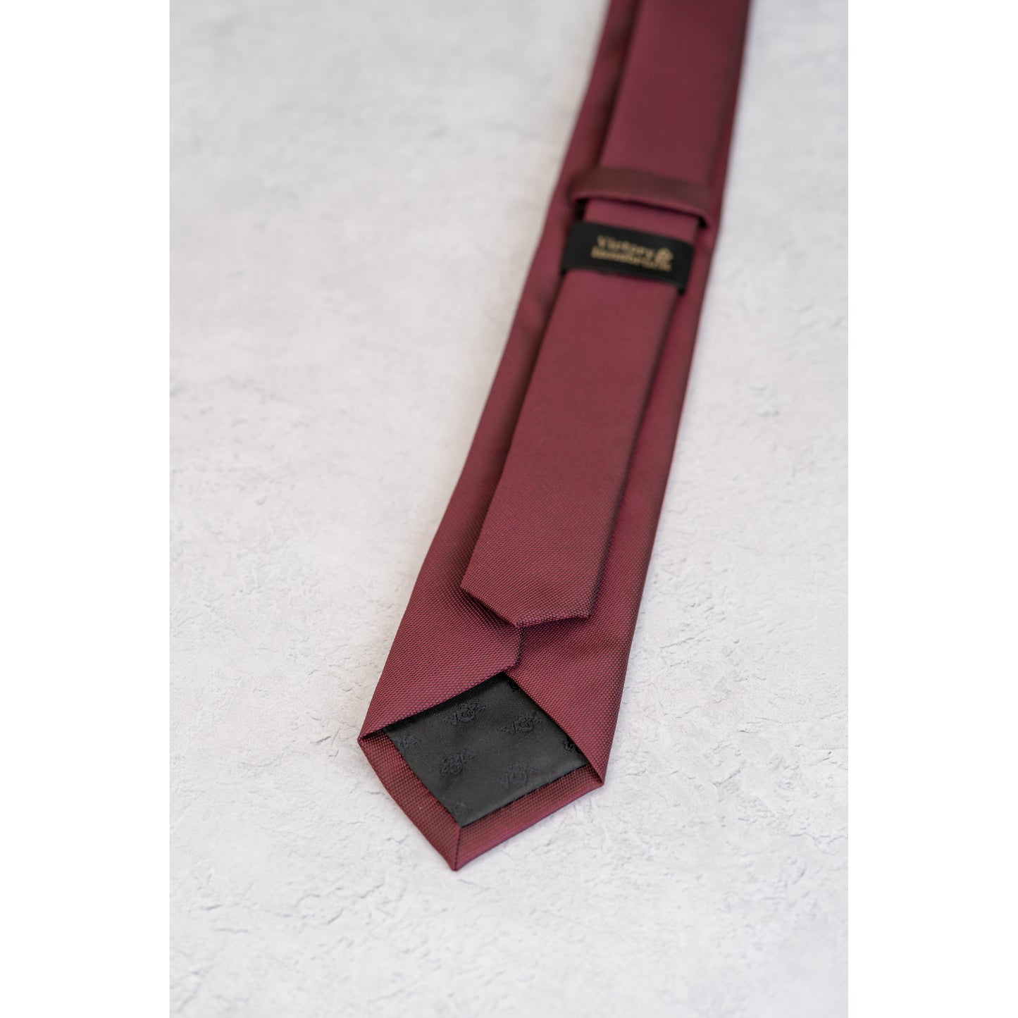 BOY'S BURGUNDY RED TEXTURED TIE & POCKET SQUARE