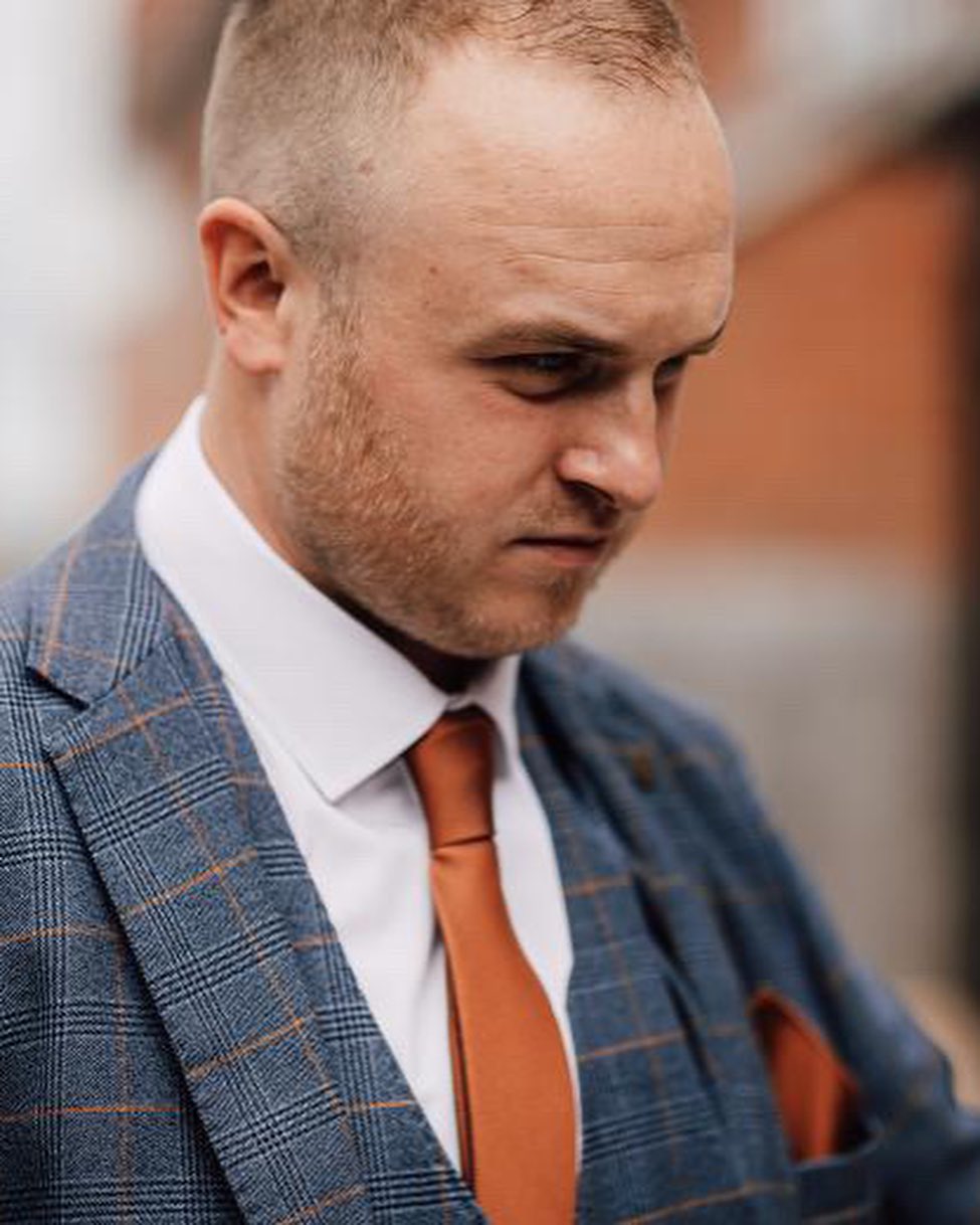 BURNT ORANGE TEXTURED TIE SET