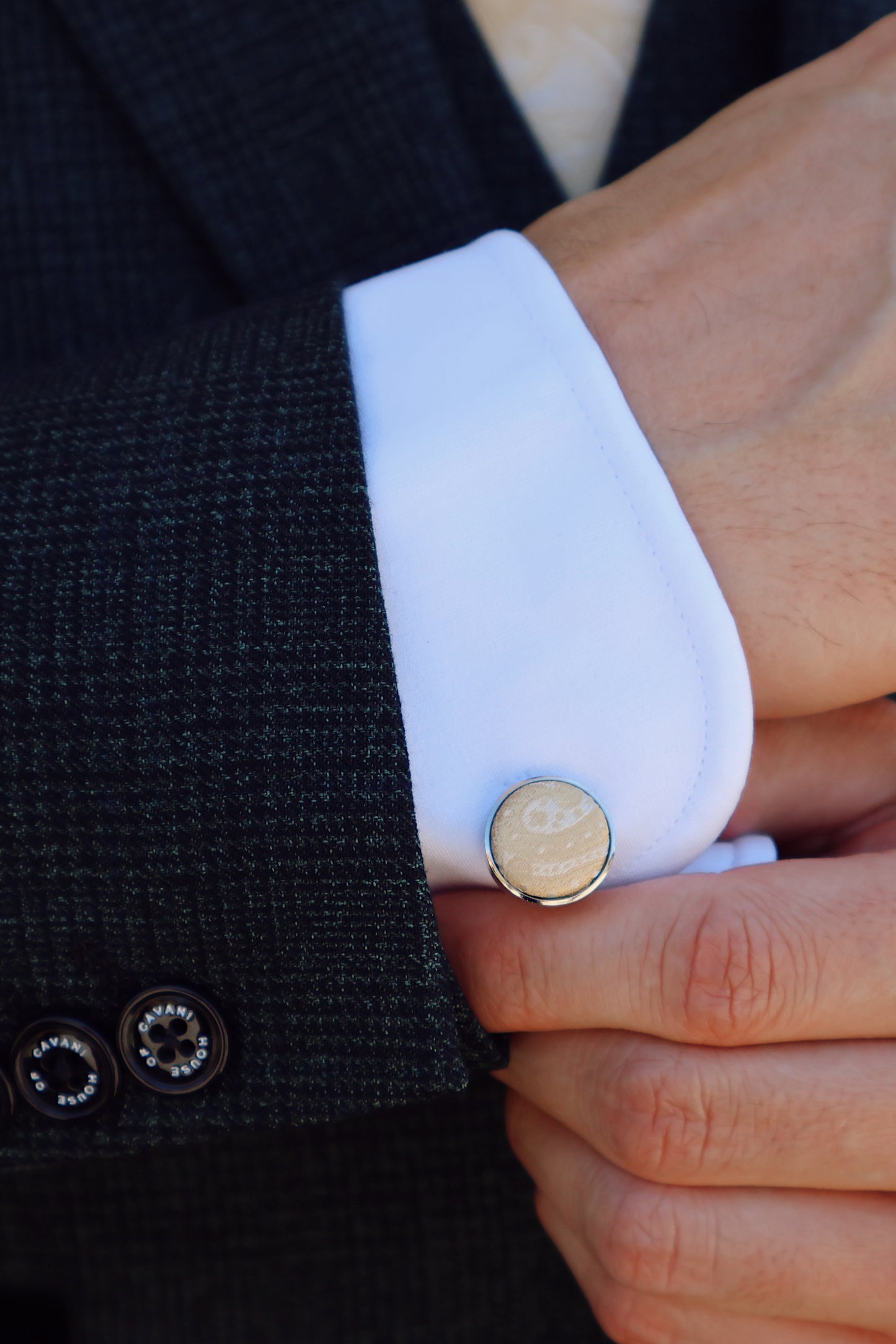 CHAMPAGNE GOLD PAISLEY TIE SET