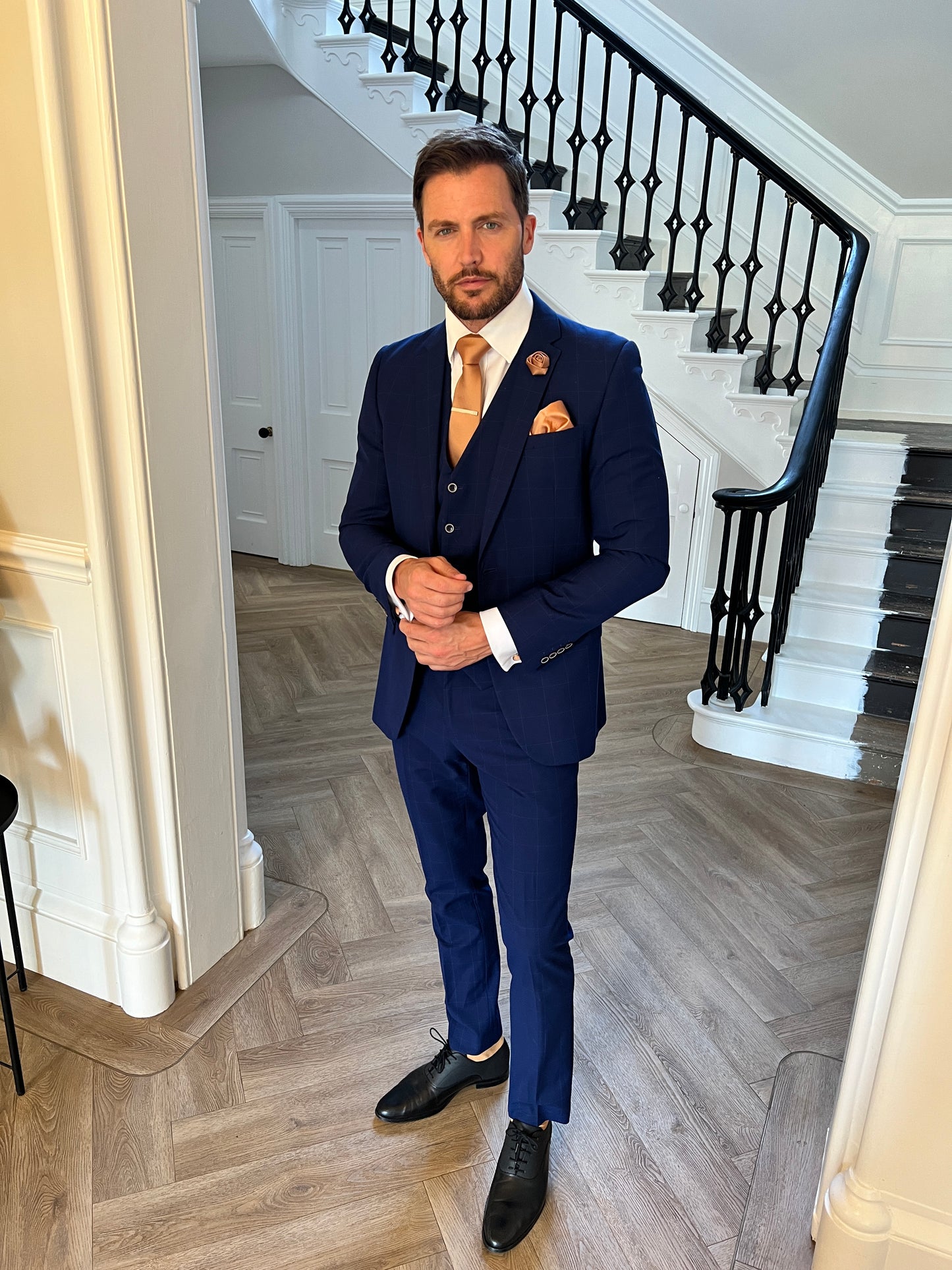 BURNT PEACH TEXTURED TIE SET