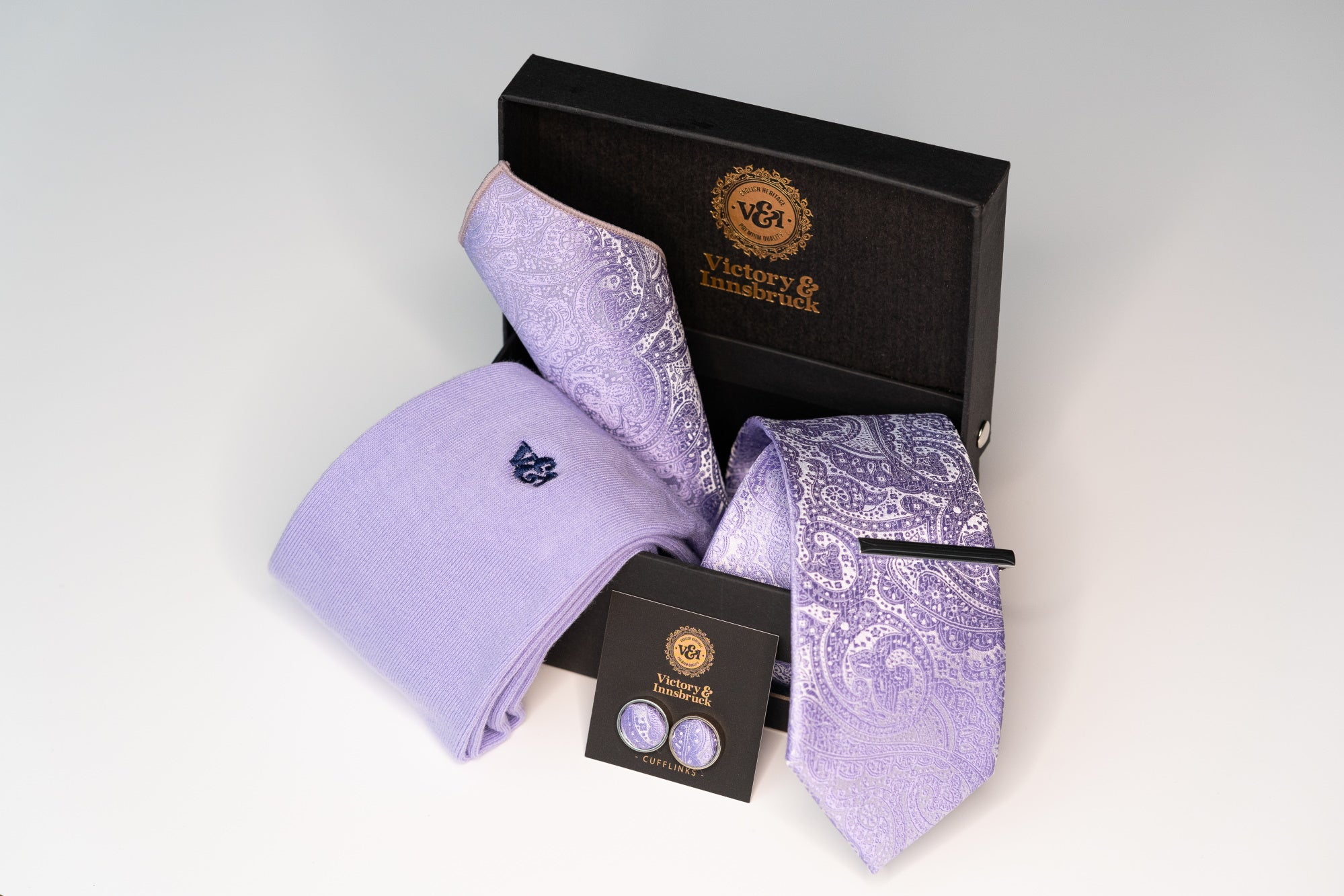 LAVENDER PAISLEY TIE SET
