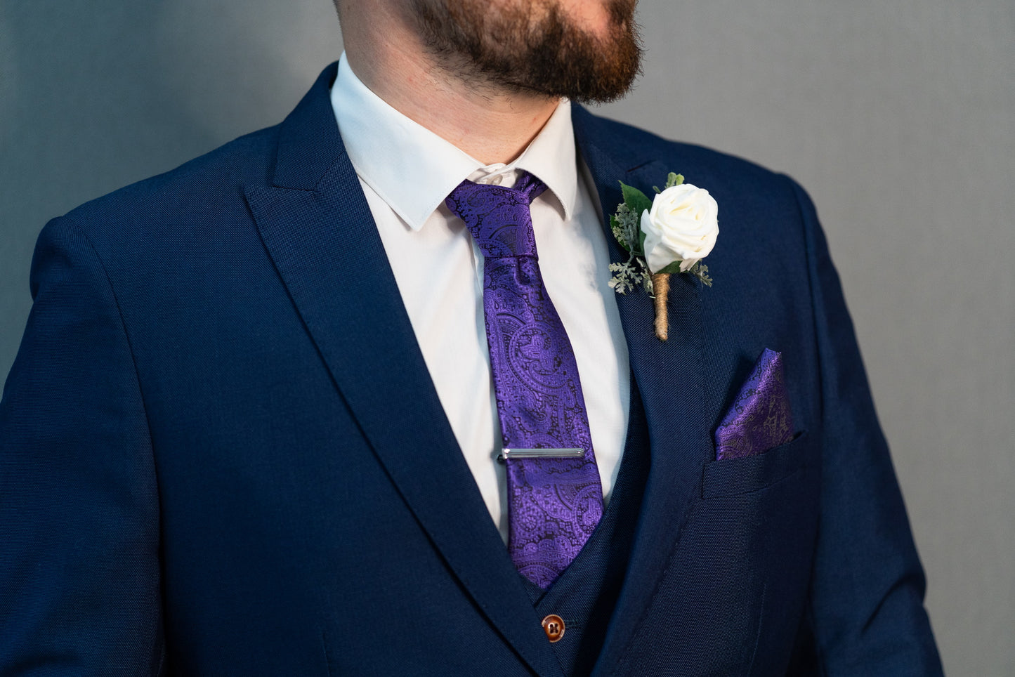CADBURY PURPLE PAISLEY TIE SET