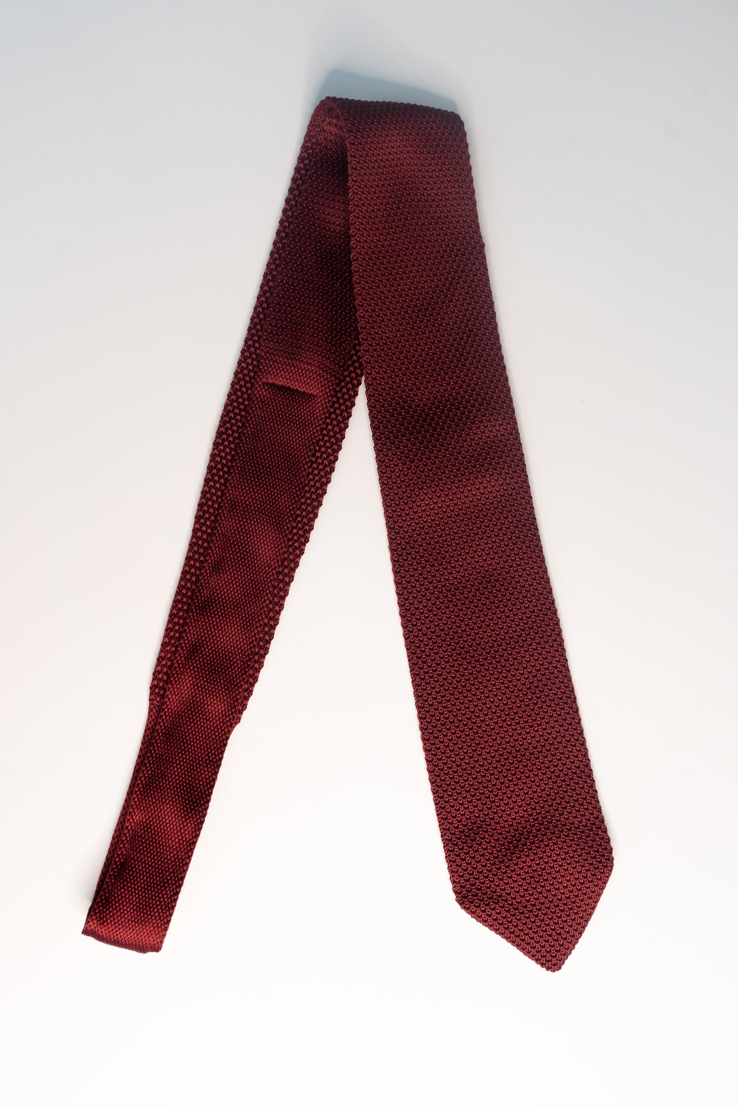 BURGUNDY RED KNITTED TIE SET