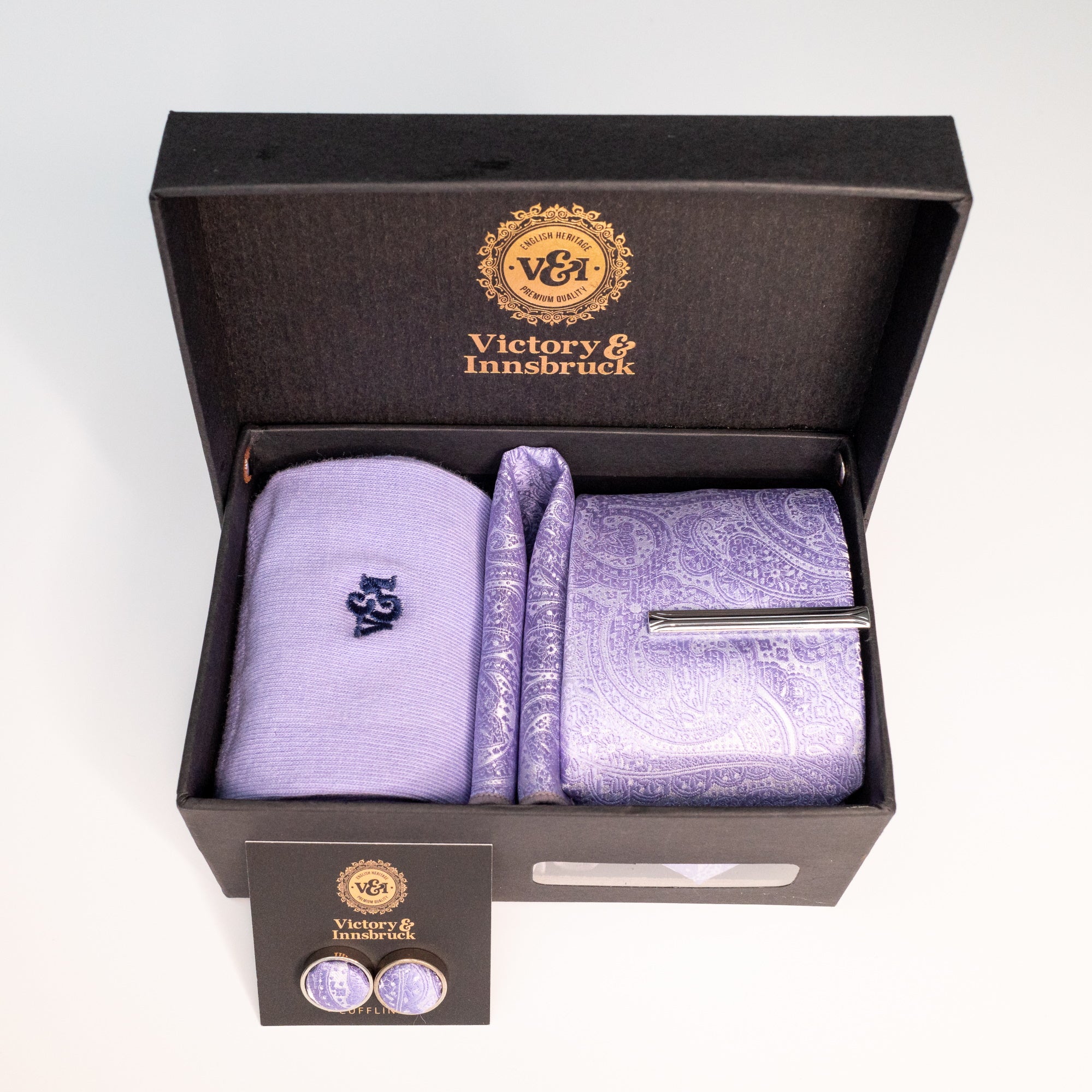 LAVENDER PAISLEY TIE SET
