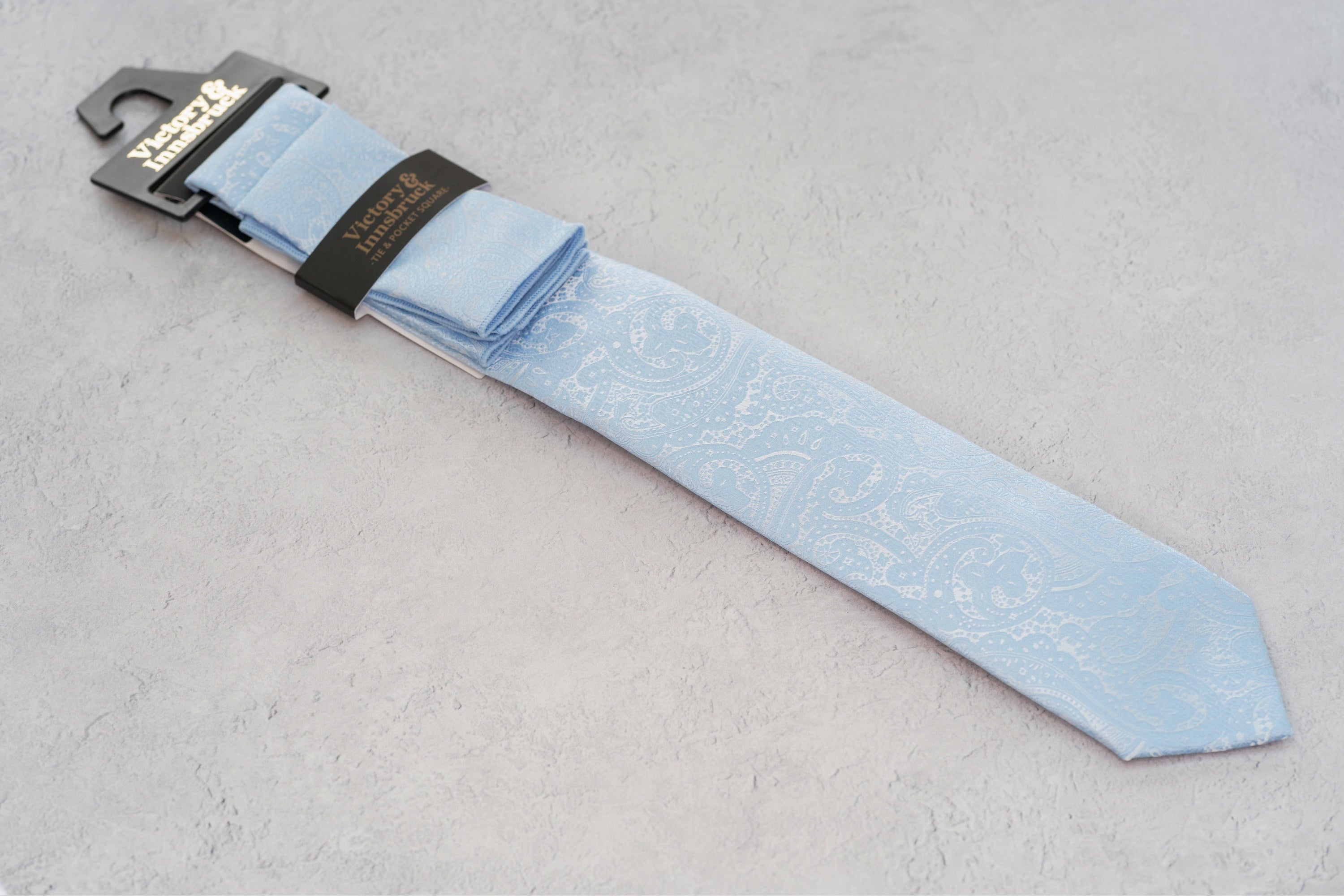 LIGHT BLUE PAISLEY TIE SET
