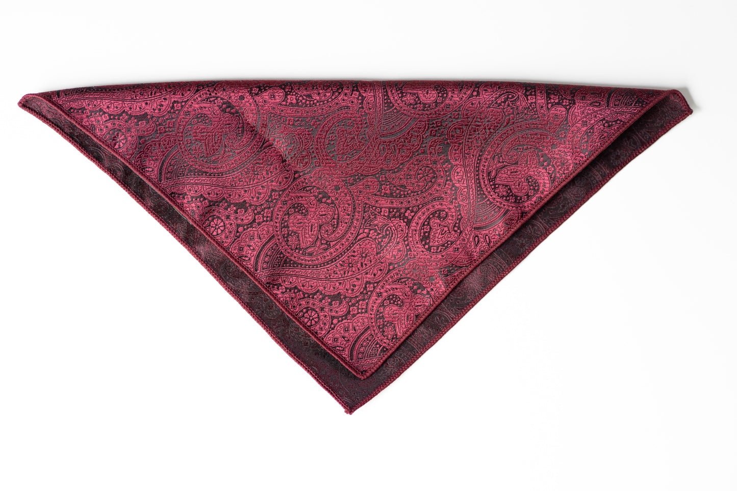 BURGUNDY RED PAISLEY TIE SET
