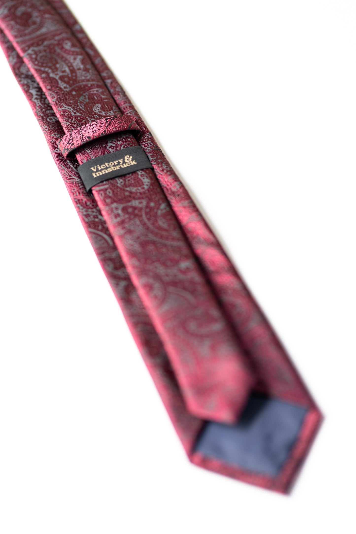 BOY'S BURGUNDY RED PAISLEY TIE & POCKET SQUARE