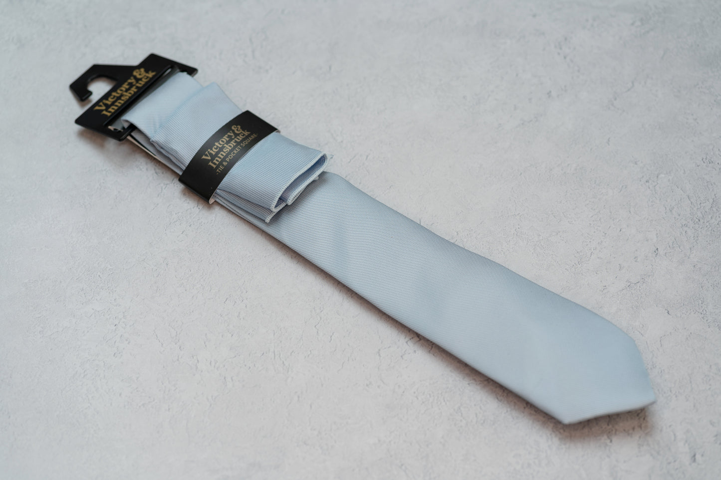 BOY'S DUSTY BLUE TEXTURED TIE & POCKET SQUARE