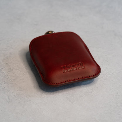 Full Grain Leather Cased Hip Flask | Full Burgundy Leather | Copper Flask