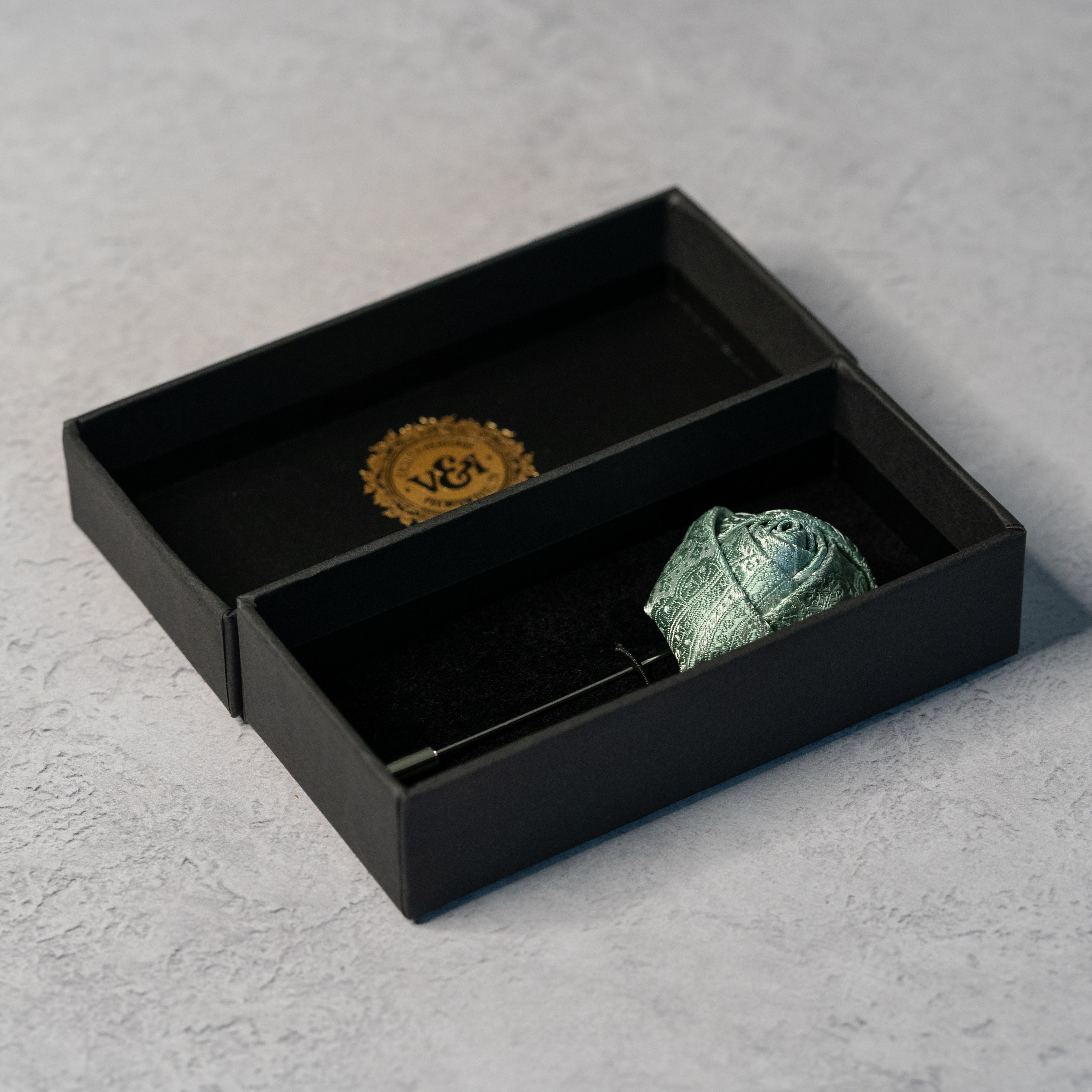 Sage Green Paisley Tie Box Set