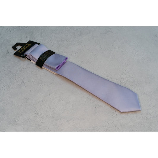 Boy's Lavender Textured Tie & Pocket Square