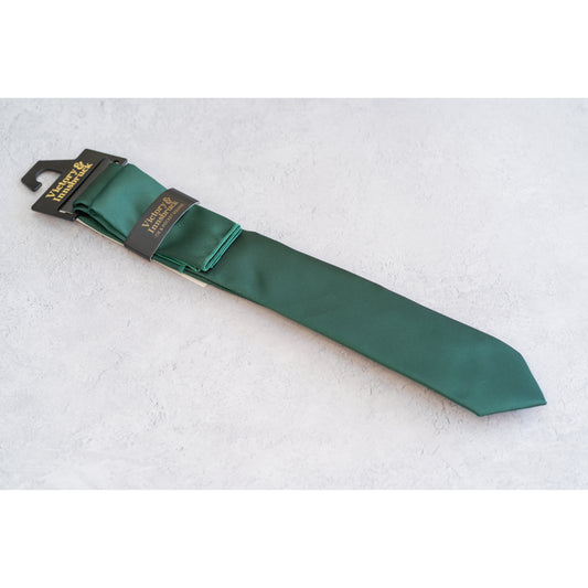 Boy's Emerald Green Textured Tie & Pocket Square