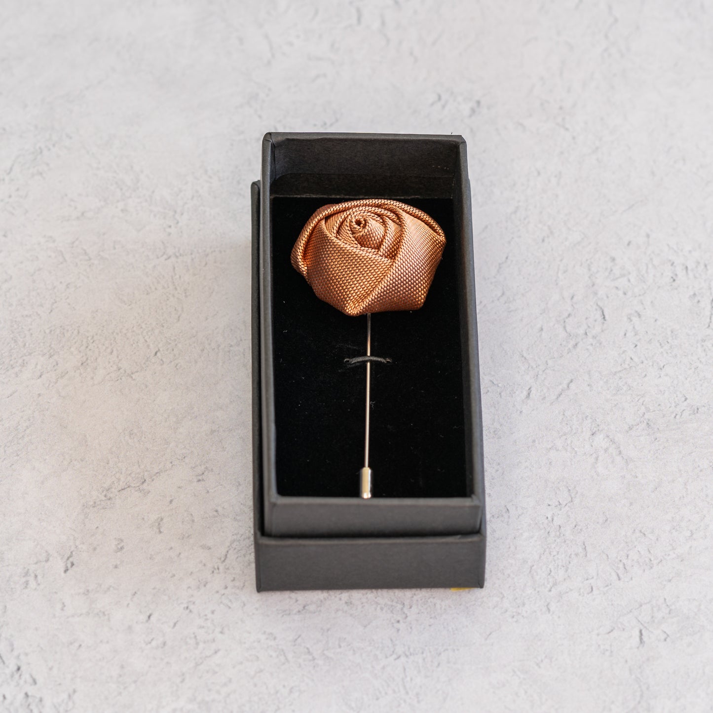 Burnt Peach Textured Floral Lapel Pin