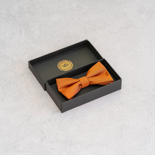 Burnt Orange Textured Bow Tie