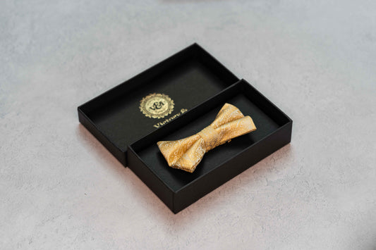 BOY'S CHAMPAGNE GOLD PAISLEY BOW TIE