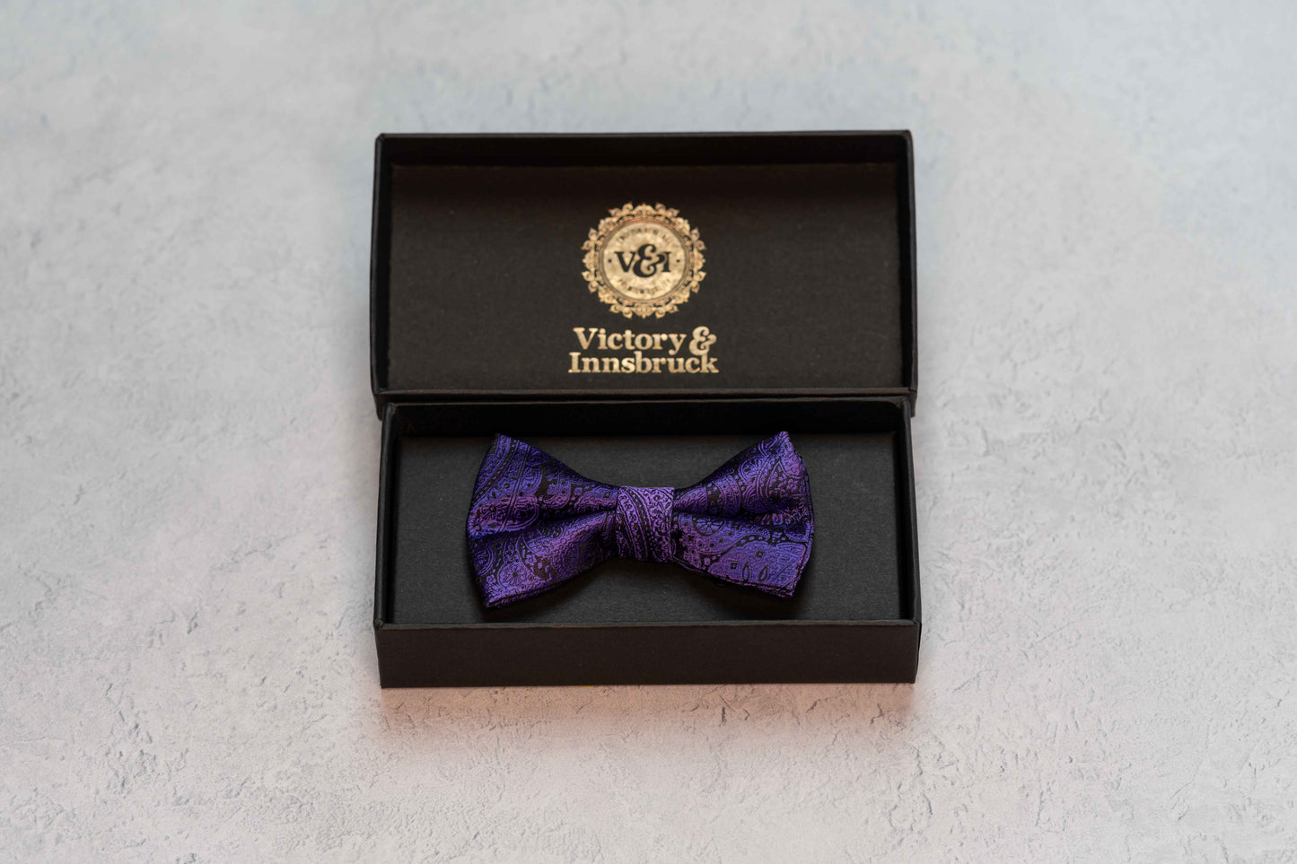 BOY'S CADBURY PURPLE PAISLEY BOW TIE
