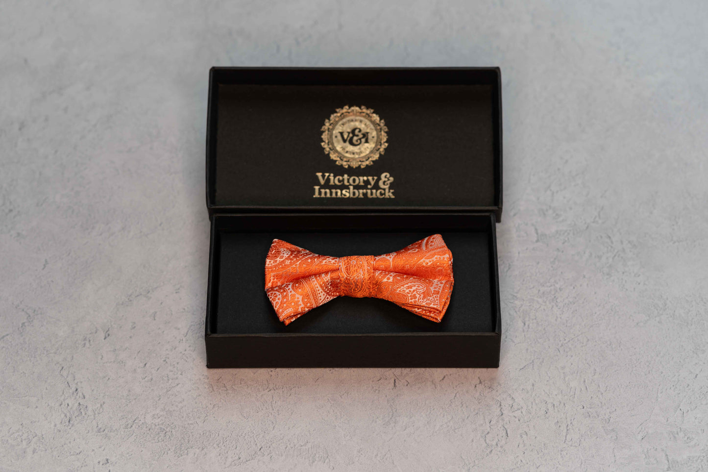 BOY'S CORAL ORANGE PAISLEY BOW TIE