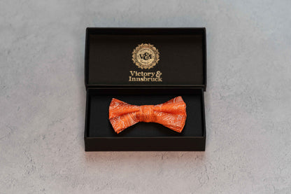 BOY'S CORAL ORANGE PAISLEY BOW TIE