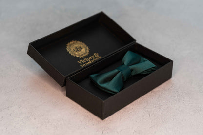 BOY'S PEACOCK GREEN TEXTURED BOW TIE