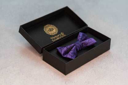 BOY'S CADBURY PURPLE PAISLEY BOW TIE