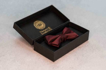 BOY'S BURGUNDY RED TEXTURED BOW TIE