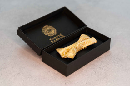 BOY'S CHAMPAGNE GOLD PAISLEY BOW TIE