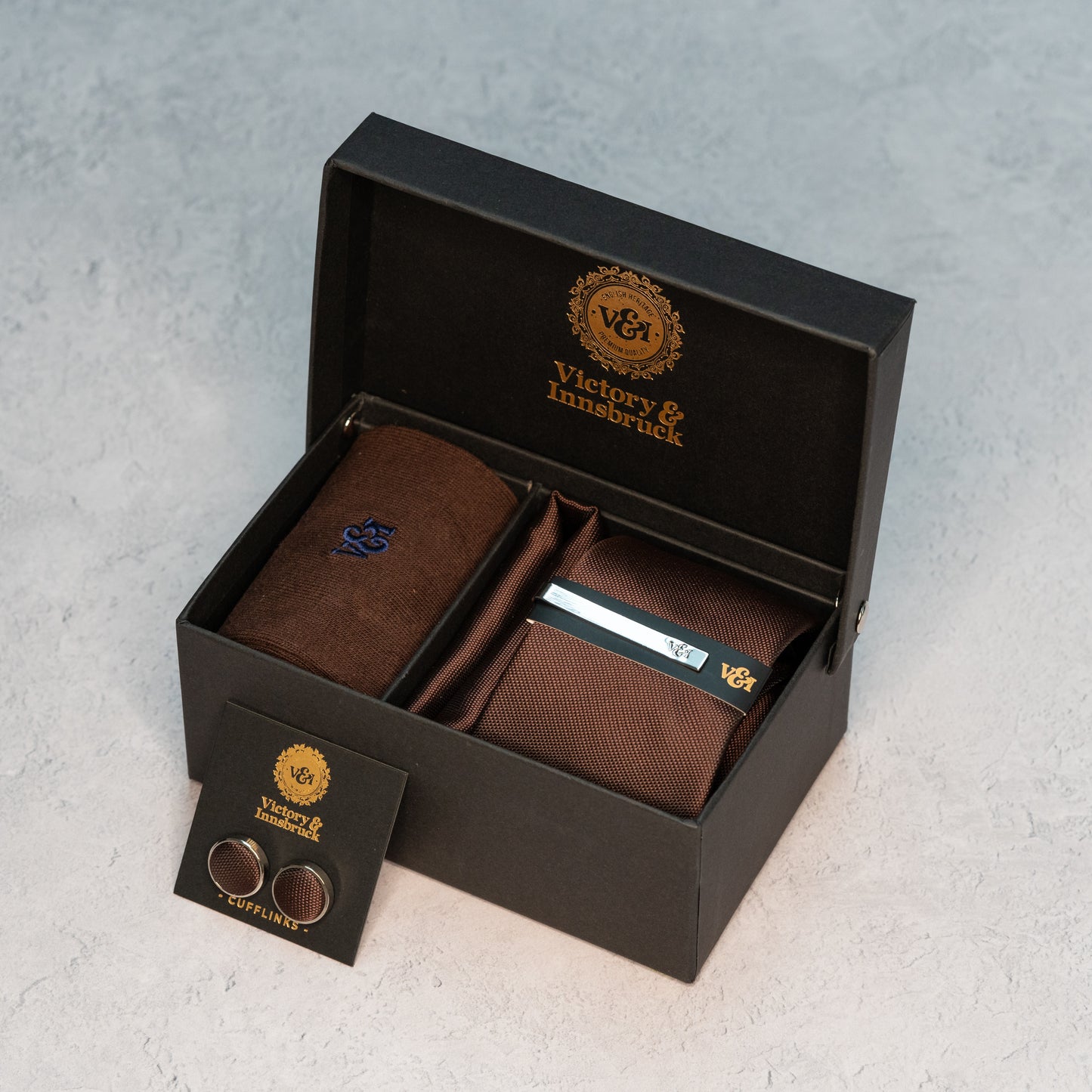 CHOCOLATE BROWN TEXTURED TIE SET