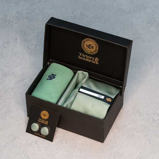 SAGE GREEN TEXTURED TIE SET