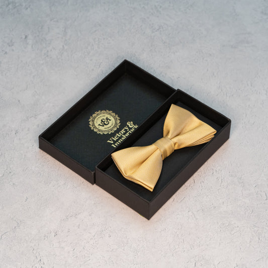 Champagne Gold Textured Bow Tie