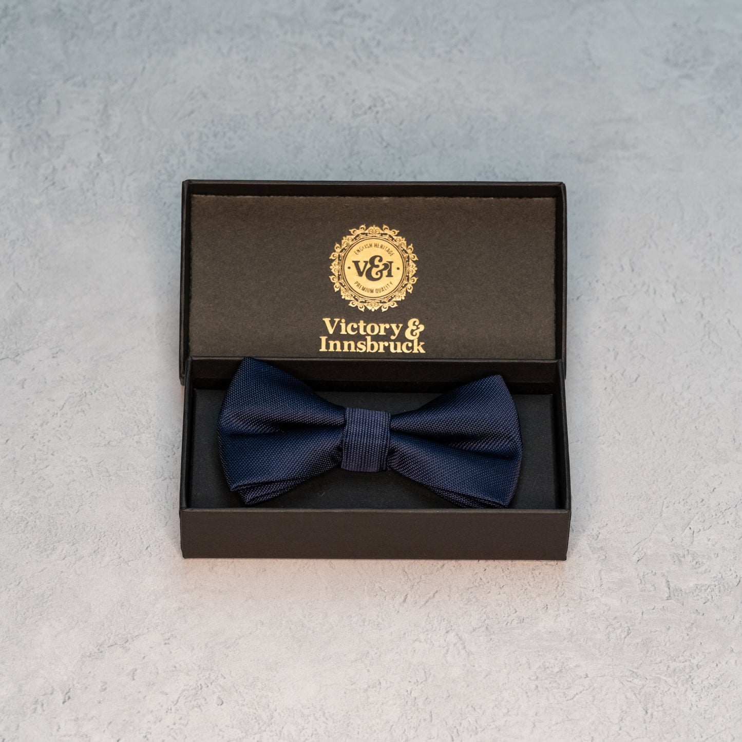 Navy Blue Textured Bow Tie