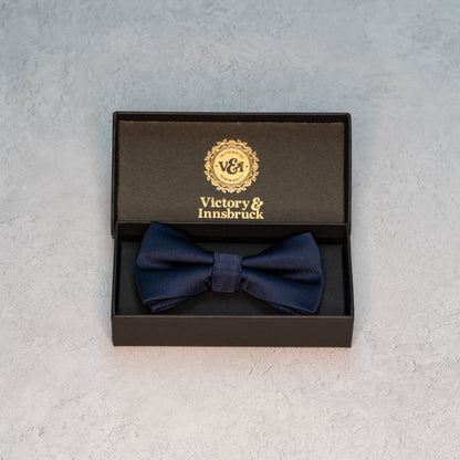 Navy Blue Textured Bow Tie
