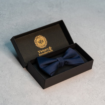 Navy Blue Textured Bow Tie