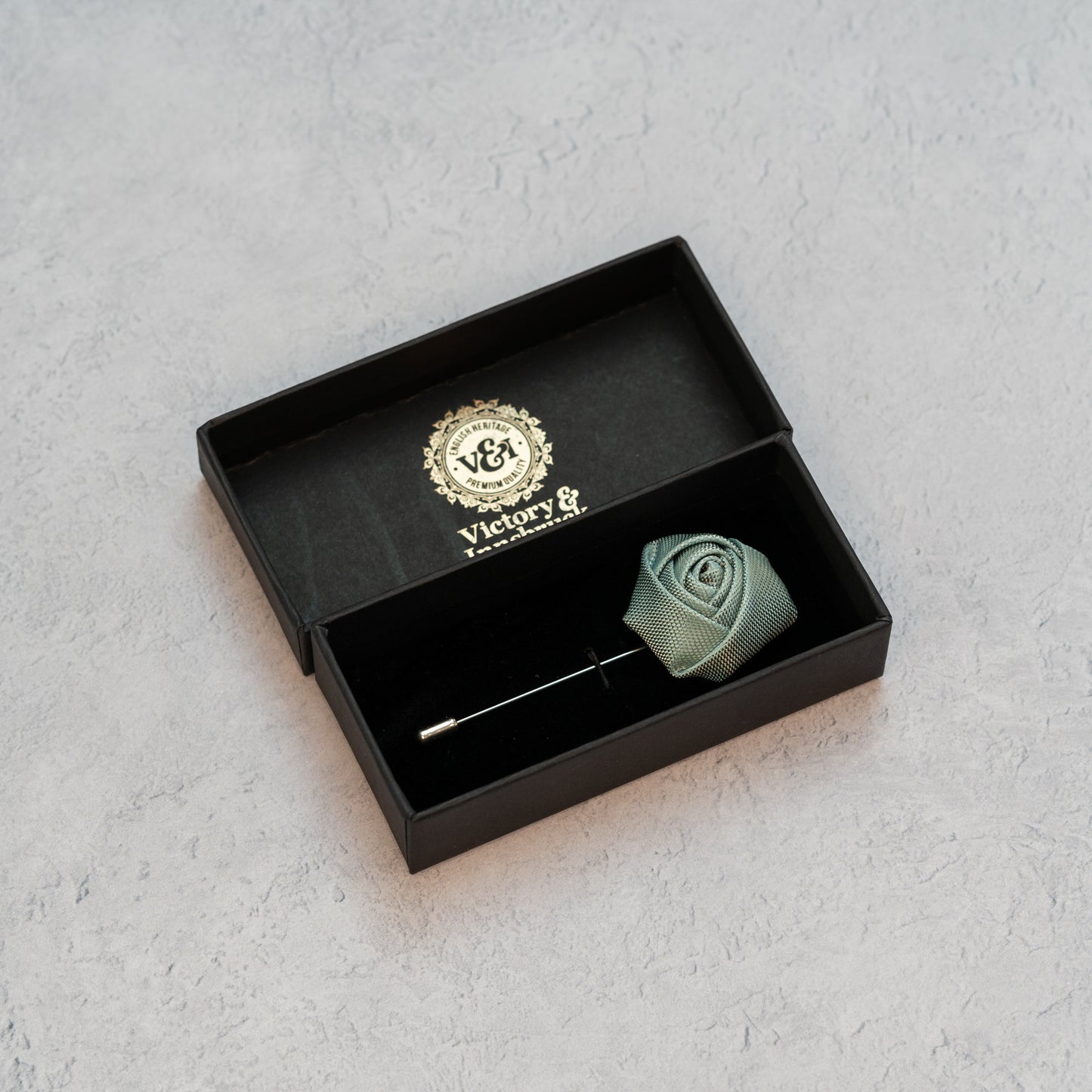 Sage Green Textured Floral Lapel Pin