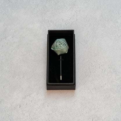 Sage Green Textured Floral Lapel Pin