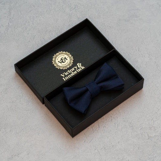 BOY'S NAVY BLUE TEXTURED BOW TIE