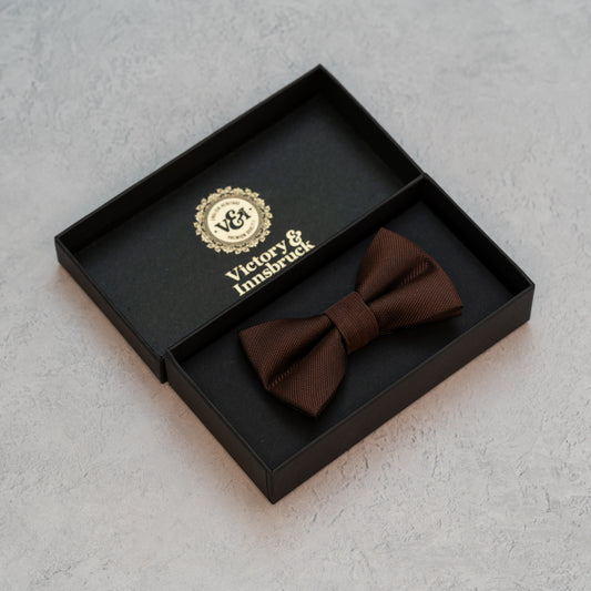 BOY'S CHOCOLATE BROWN TEXTURED BOW TIE