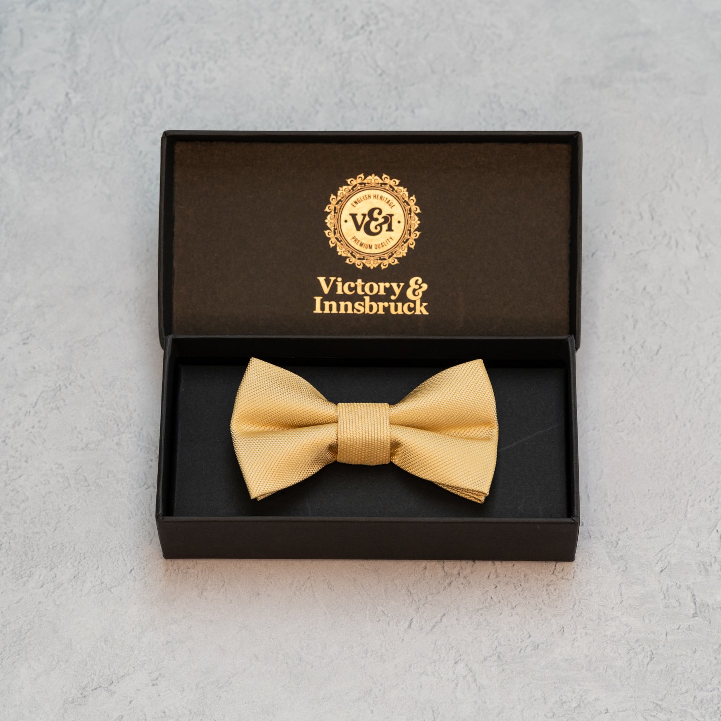 BOY'S CHAMPAGNE GOLD TEXTURED BOW TIE