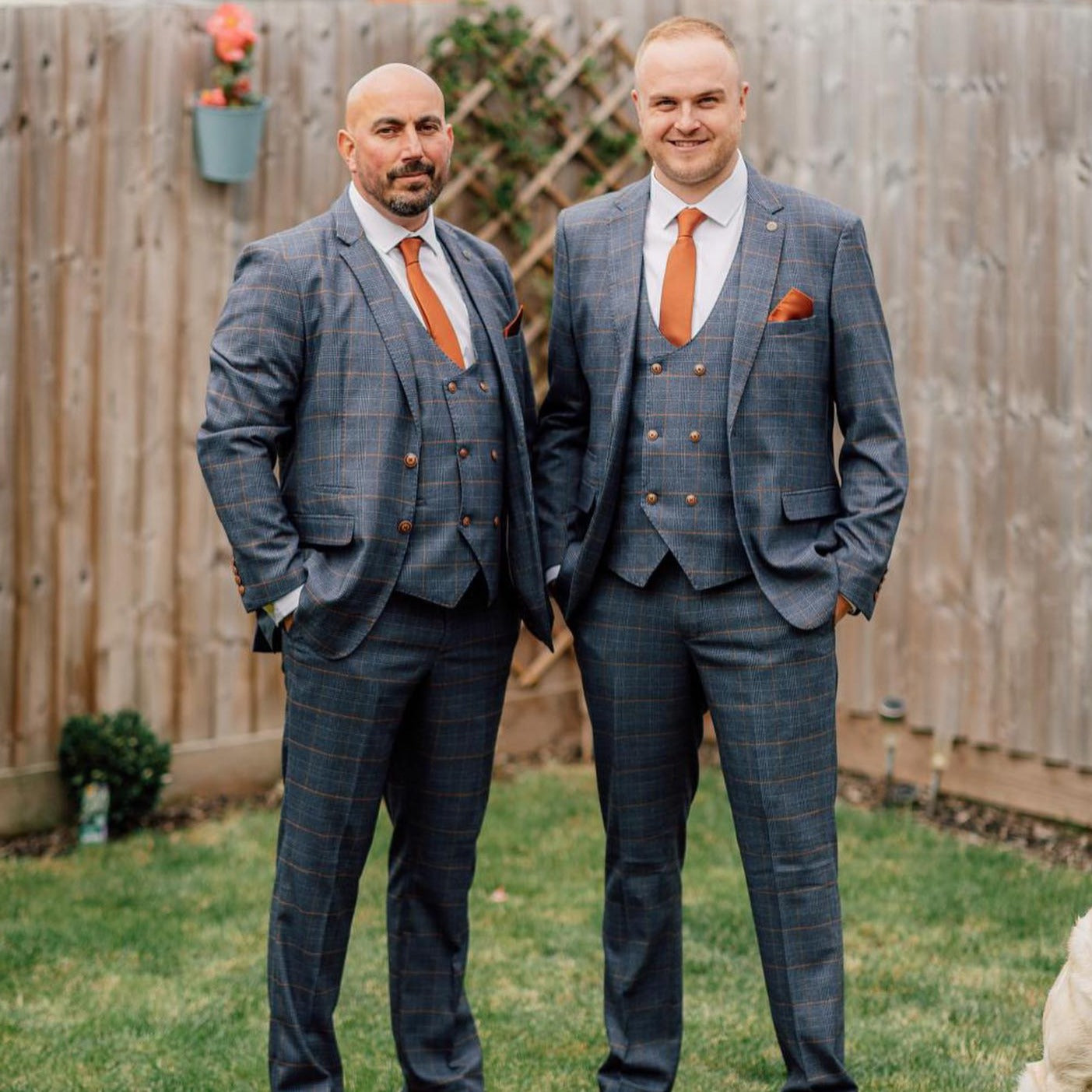 Burnt Orange Textured Tie Set