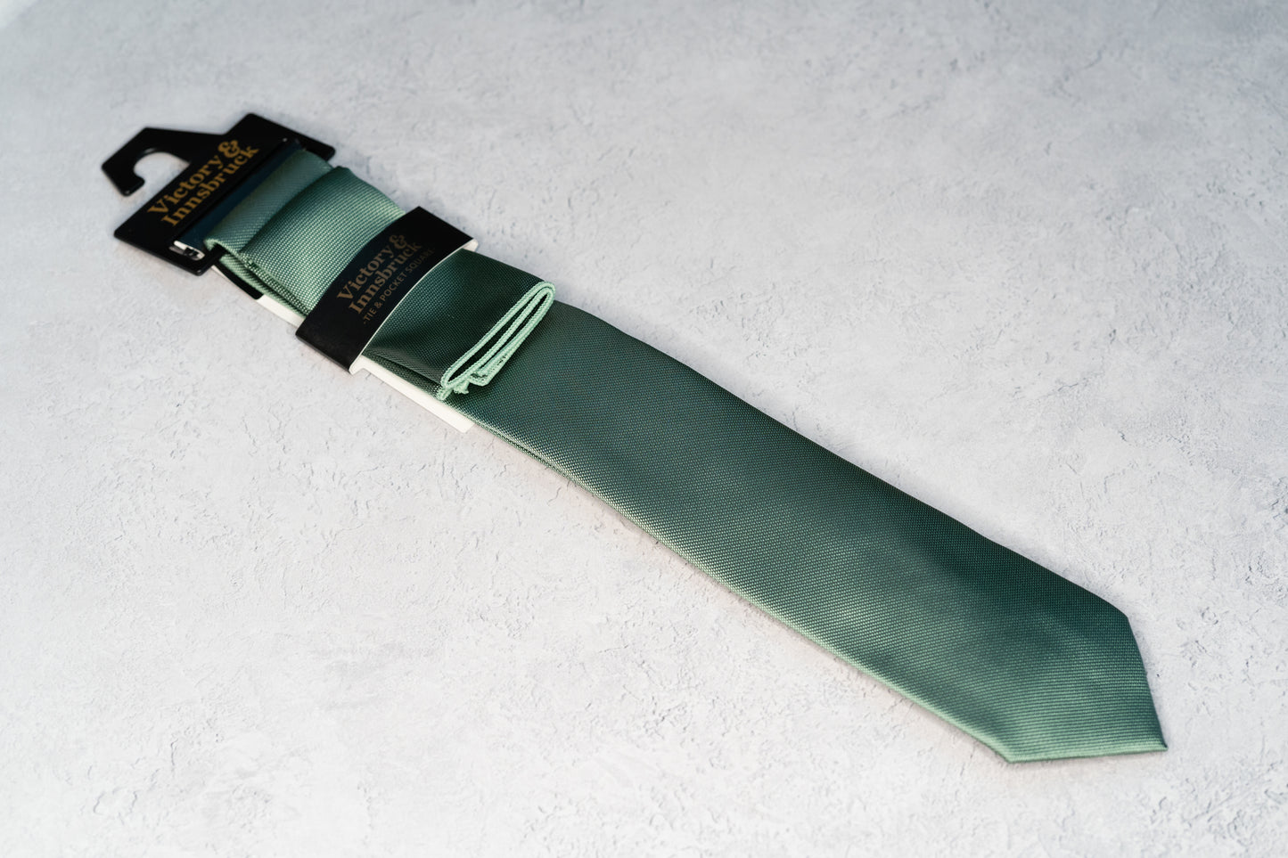 BOY'S DARK SAGE GREEN TEXTURED TIE & POCKET SQUARE