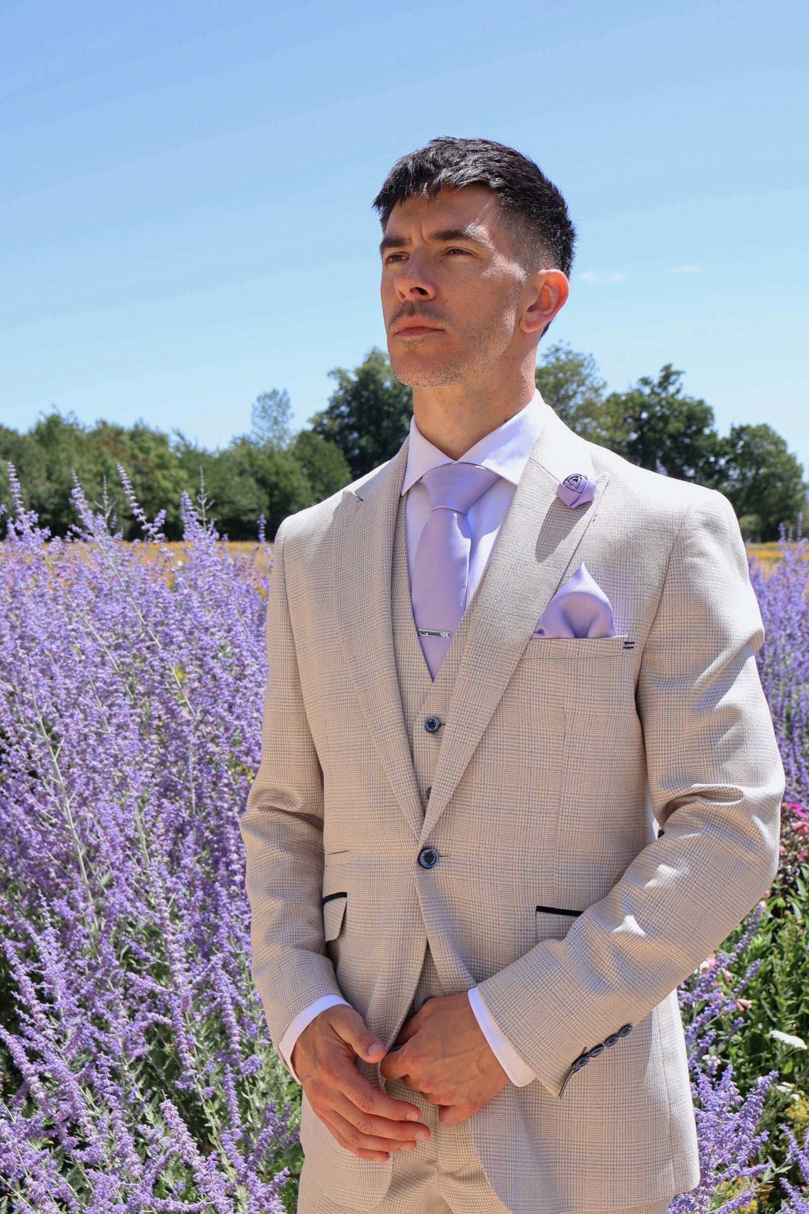LAVENDER TEXTURED TIE SET