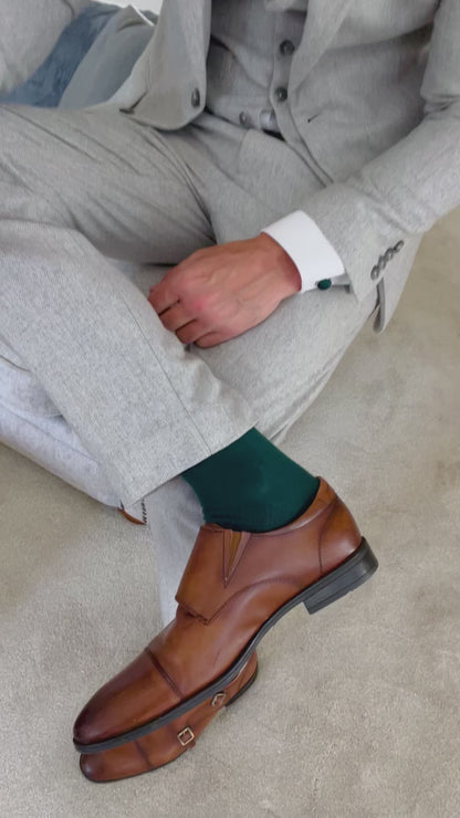 Peacock Green Textured Tie Set