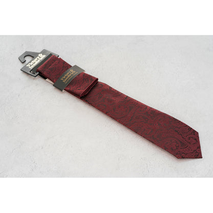 Burgundy Red Paisley Tie Box Set