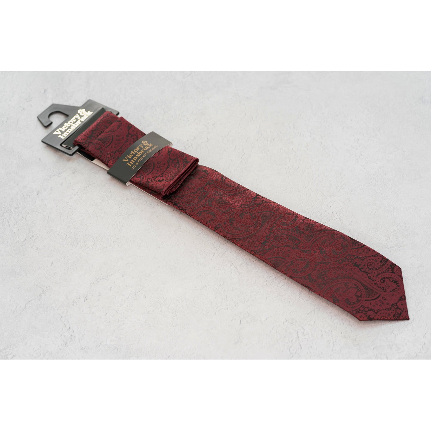 Burgundy Red Paisley Tie Gift Set