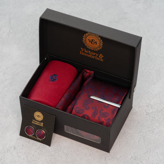Signature Red Paisley Tie Gift Set